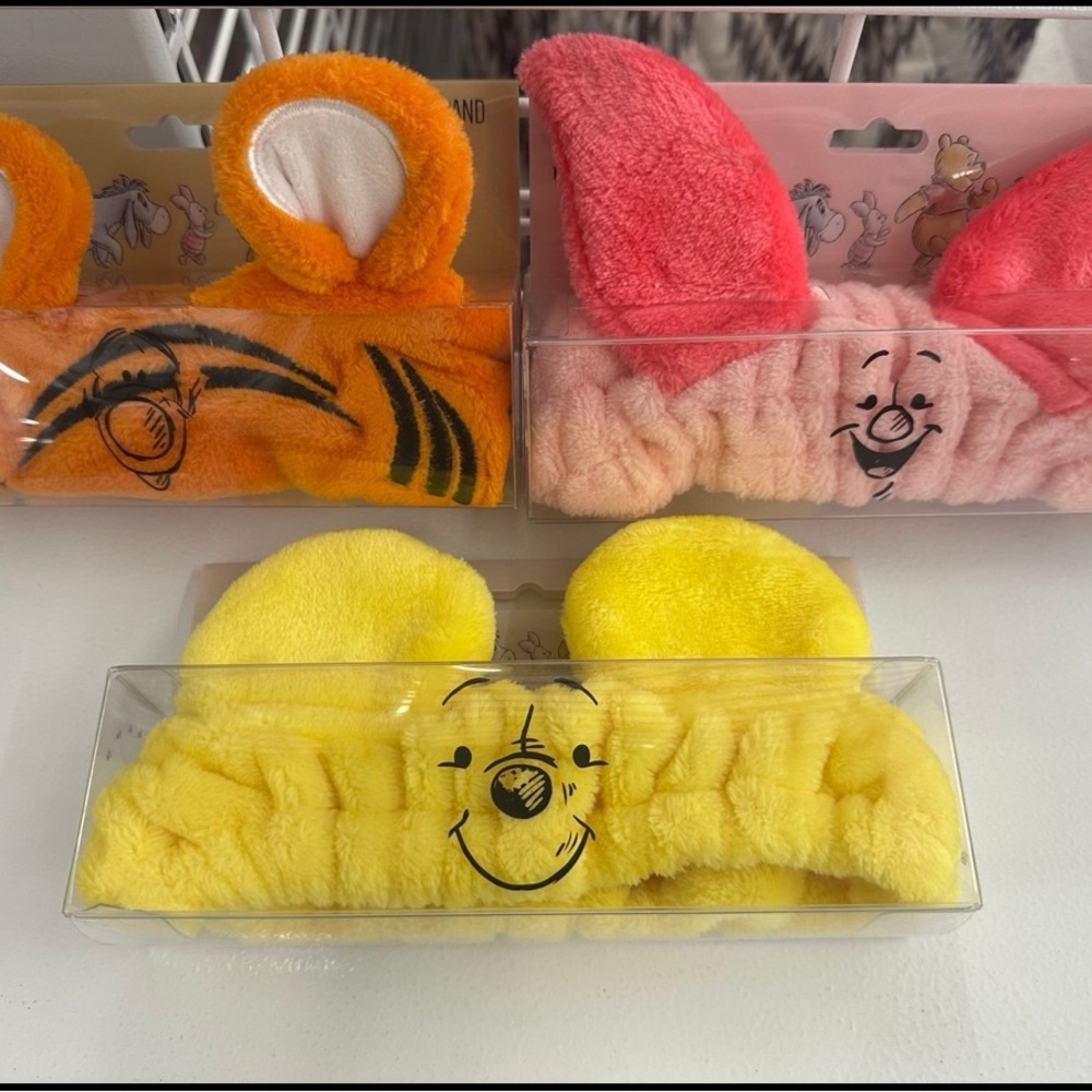 Set of THREE Spa Headbands, Winnie the Pooh, Piglet, & Tigger